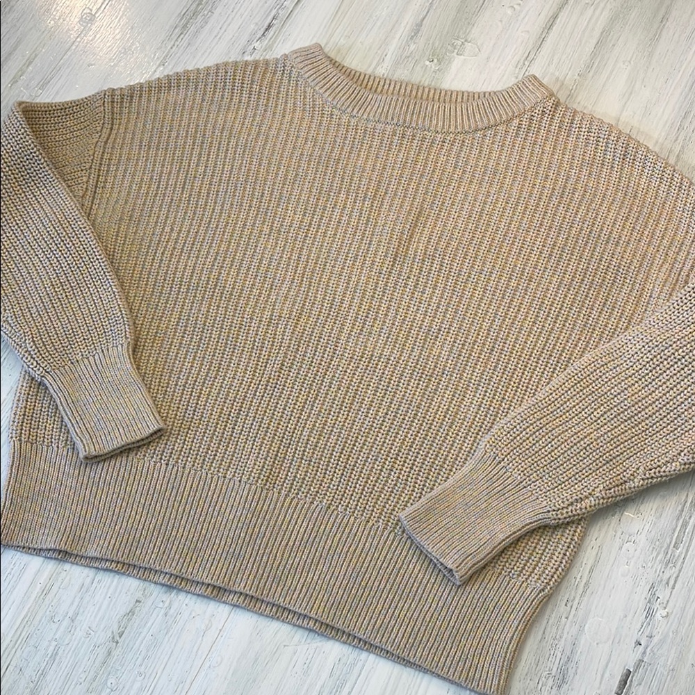 💚5/$25💚 Universal Thread Cozy Light Pink, Blue and Yellow Knit Sweater Sz L